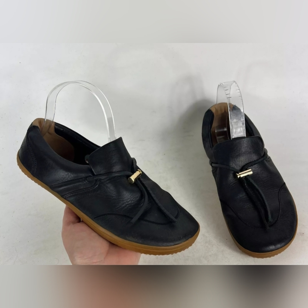 Vivobarefoot Ra Black Leather Barefoot Loafers Slip-On Shoes